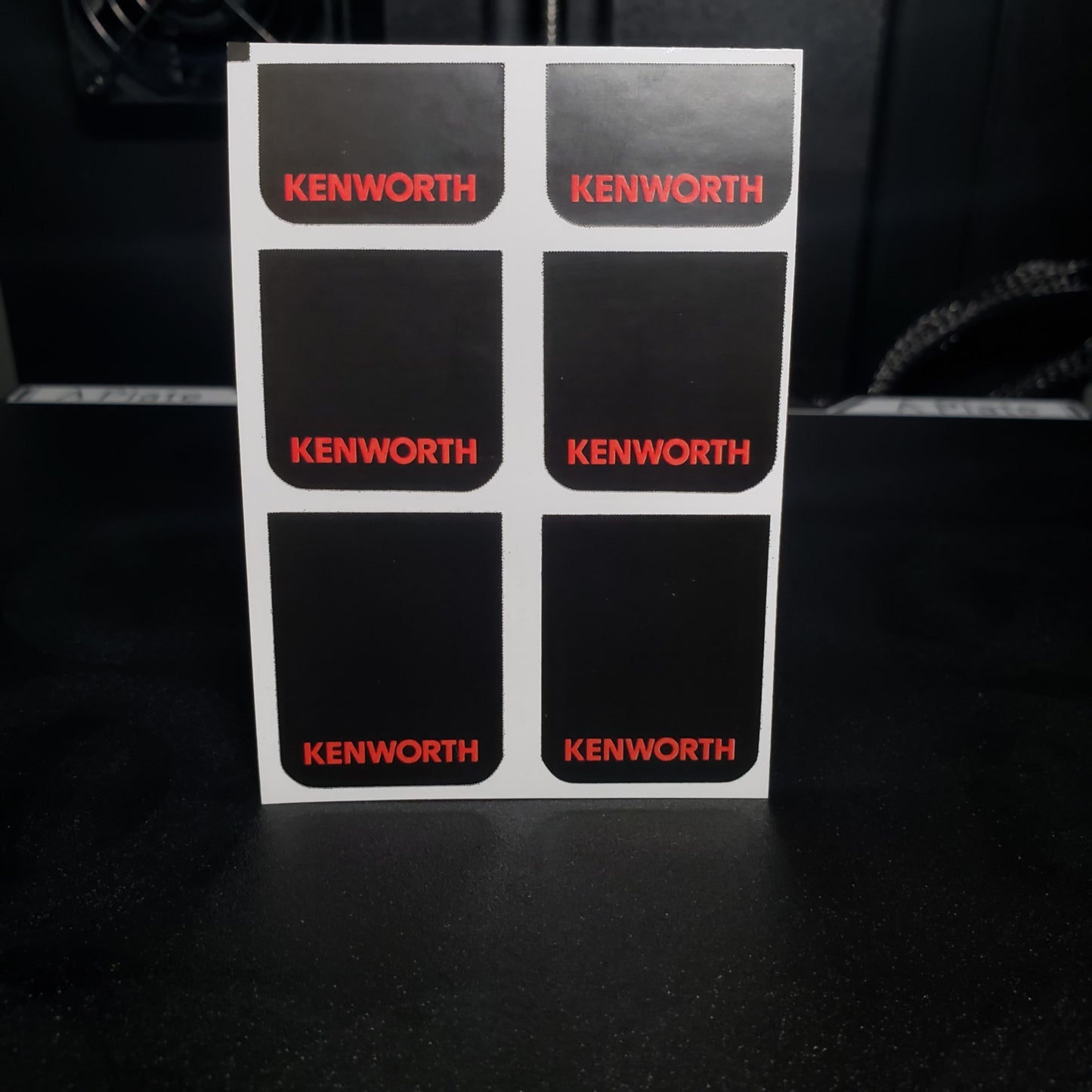 1/25 Kenworth Red on Black MudFlap