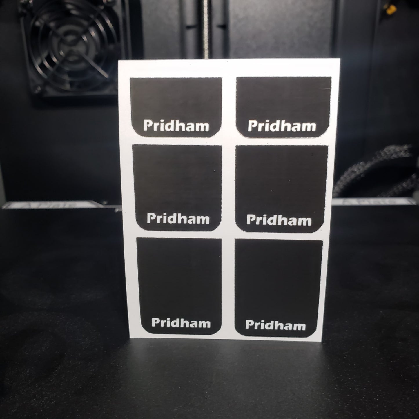 1/25 Pridham White on Black MudFlap