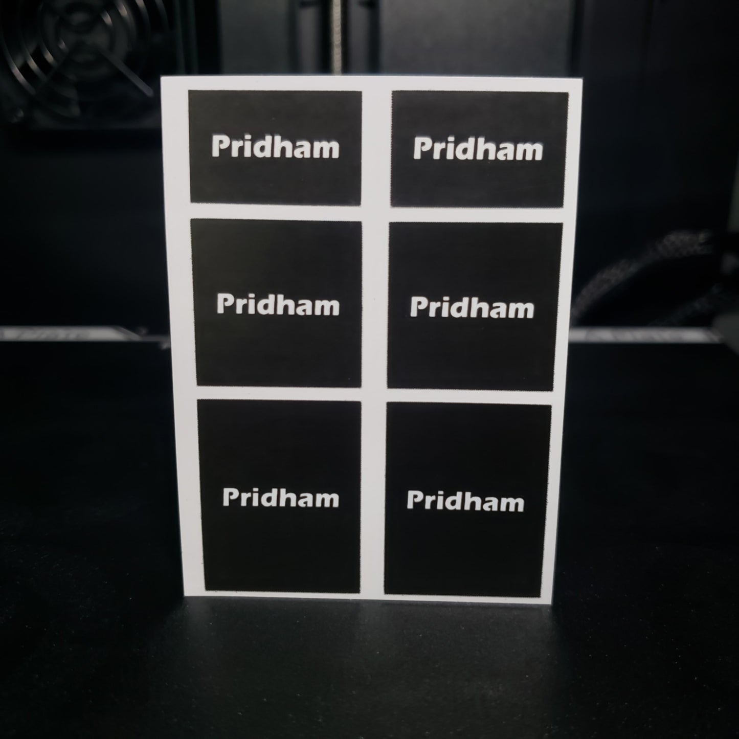 1/25 Pridham White on Black MudFlap