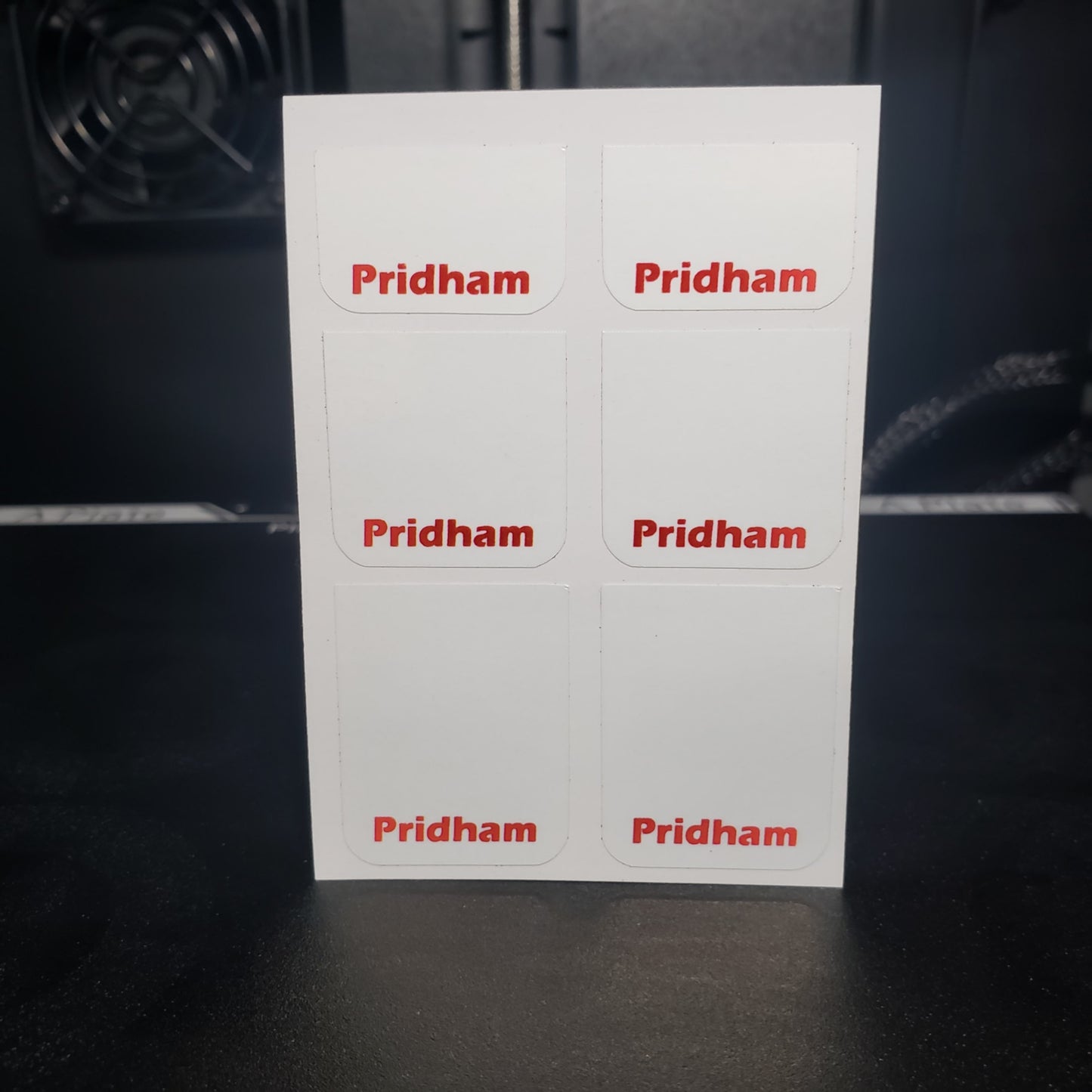 1/25 Pridham Red on White MudFlap