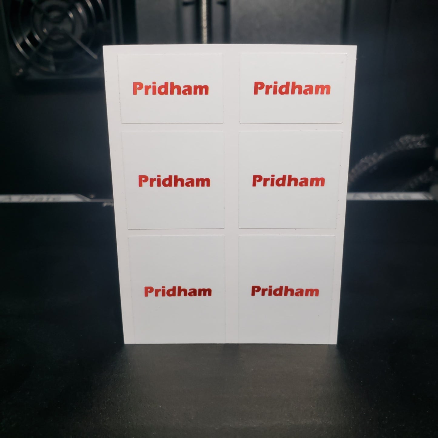 1/25 Pridham Red on White MudFlap