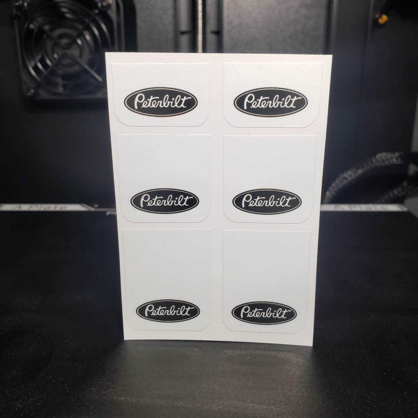 1/25 Peterbilt Black on White MudFlap