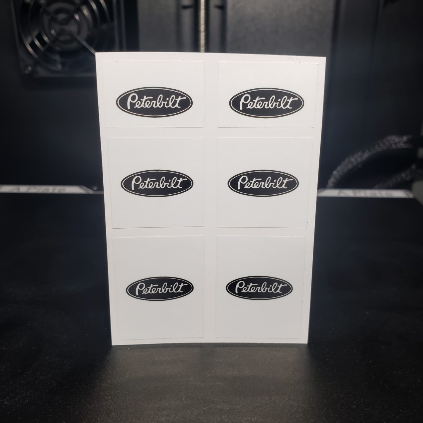1/25 Peterbilt Black on White MudFlap