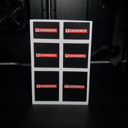 1/25 Kenworth Logo Red on Black MudFlap